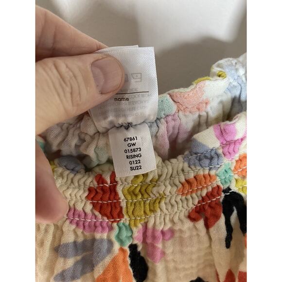 Hanna Andersson Tank Top Girls 12 Colorful Floral Ruffle Adjustable Straps Gauze - Picture 7 of 7